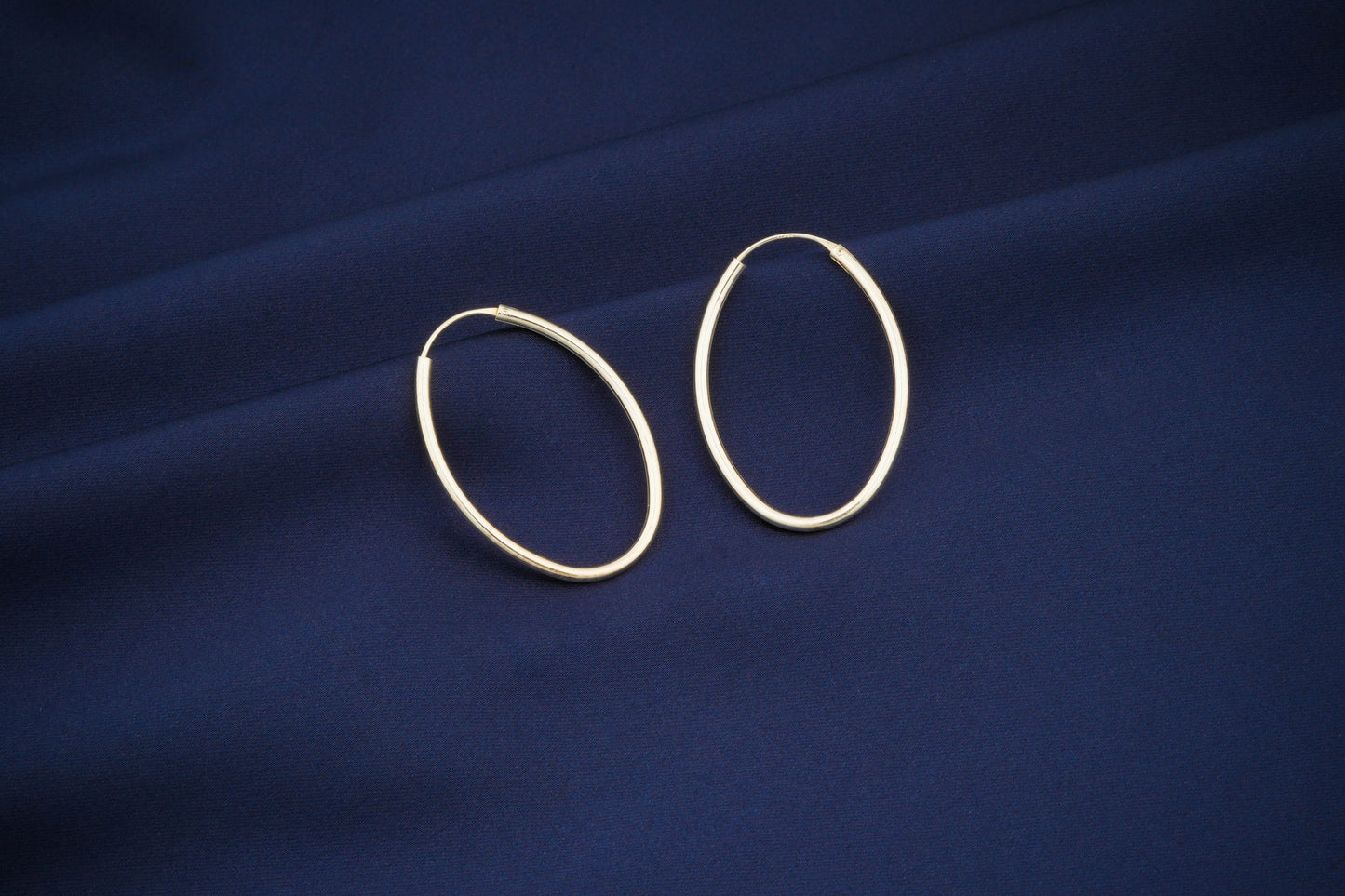 Silver Oval Hoops