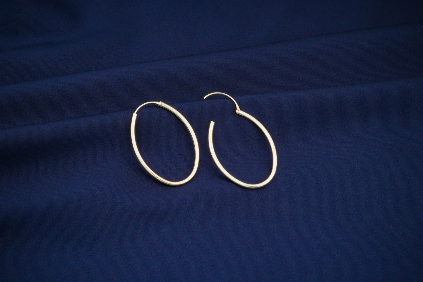 Silver Oval Hoops