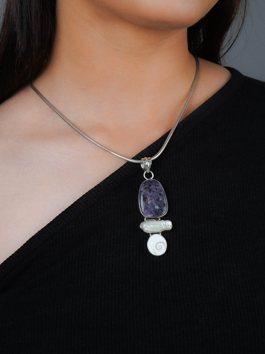 Amethyst Pearl Gomti Chakra Pendant