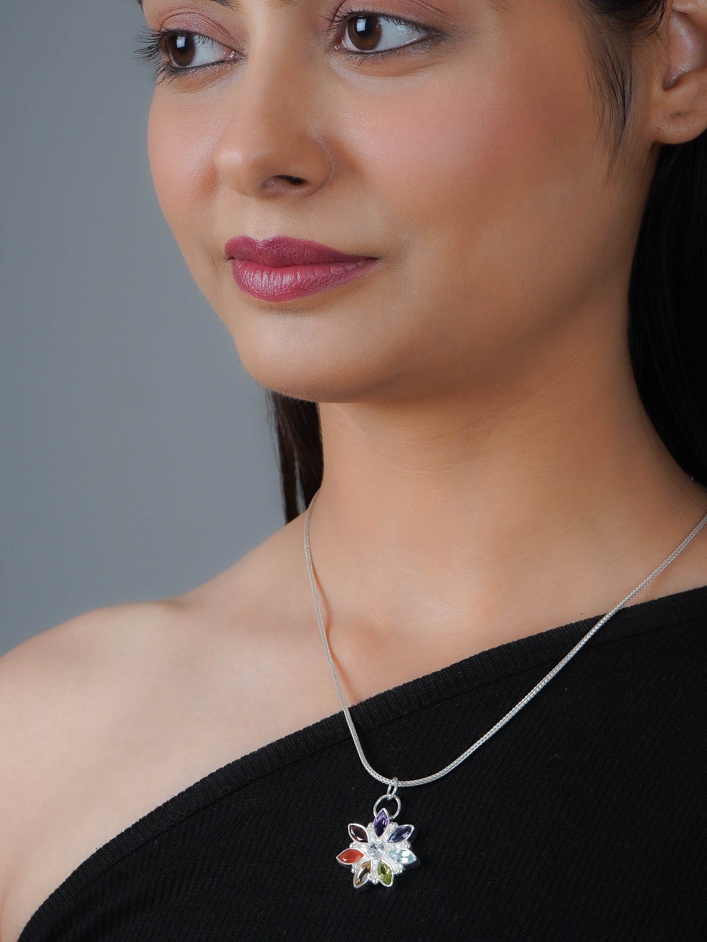 The Chakra Star Silver Pendant
