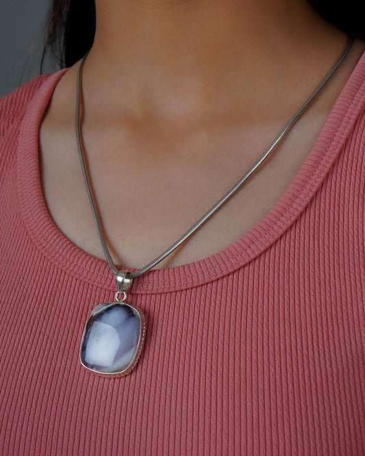 Dendrite Opal Square Pendant