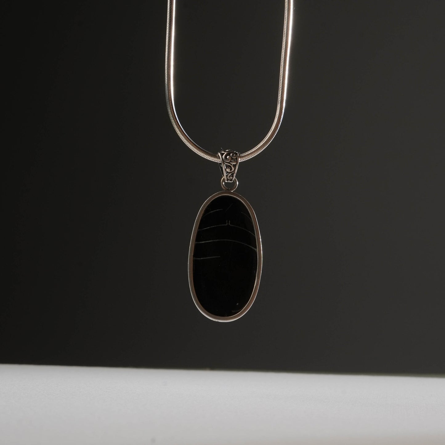 Mother Of Pearl Silver Necklace