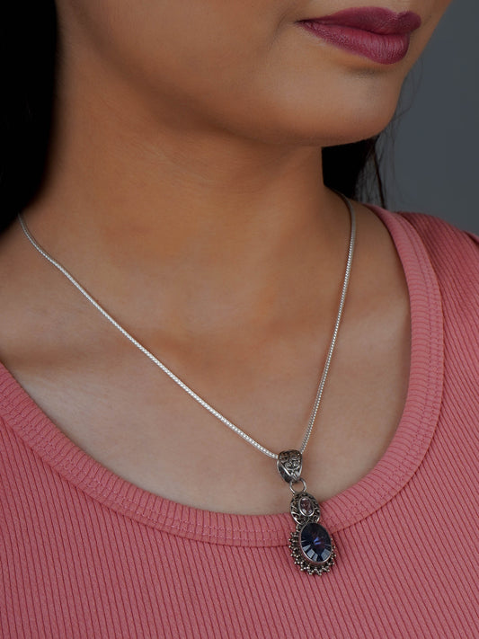 Amethyst Iolite Silver Pendant