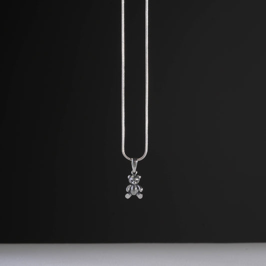 Cute Teddy Silver Baby Pendant