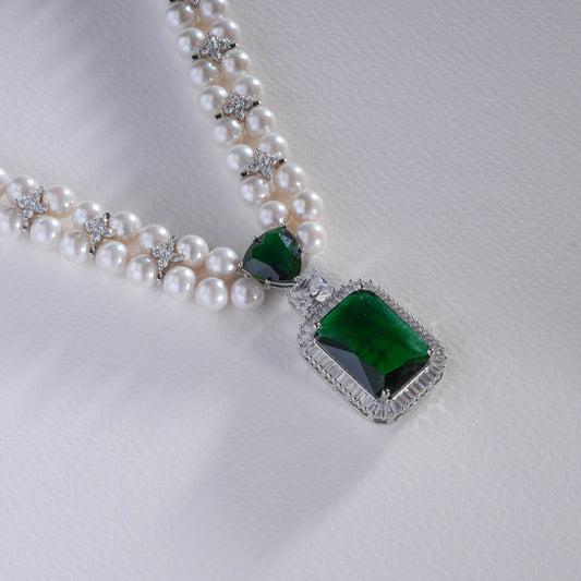 Imperial Green Emerald Pendant Necklace