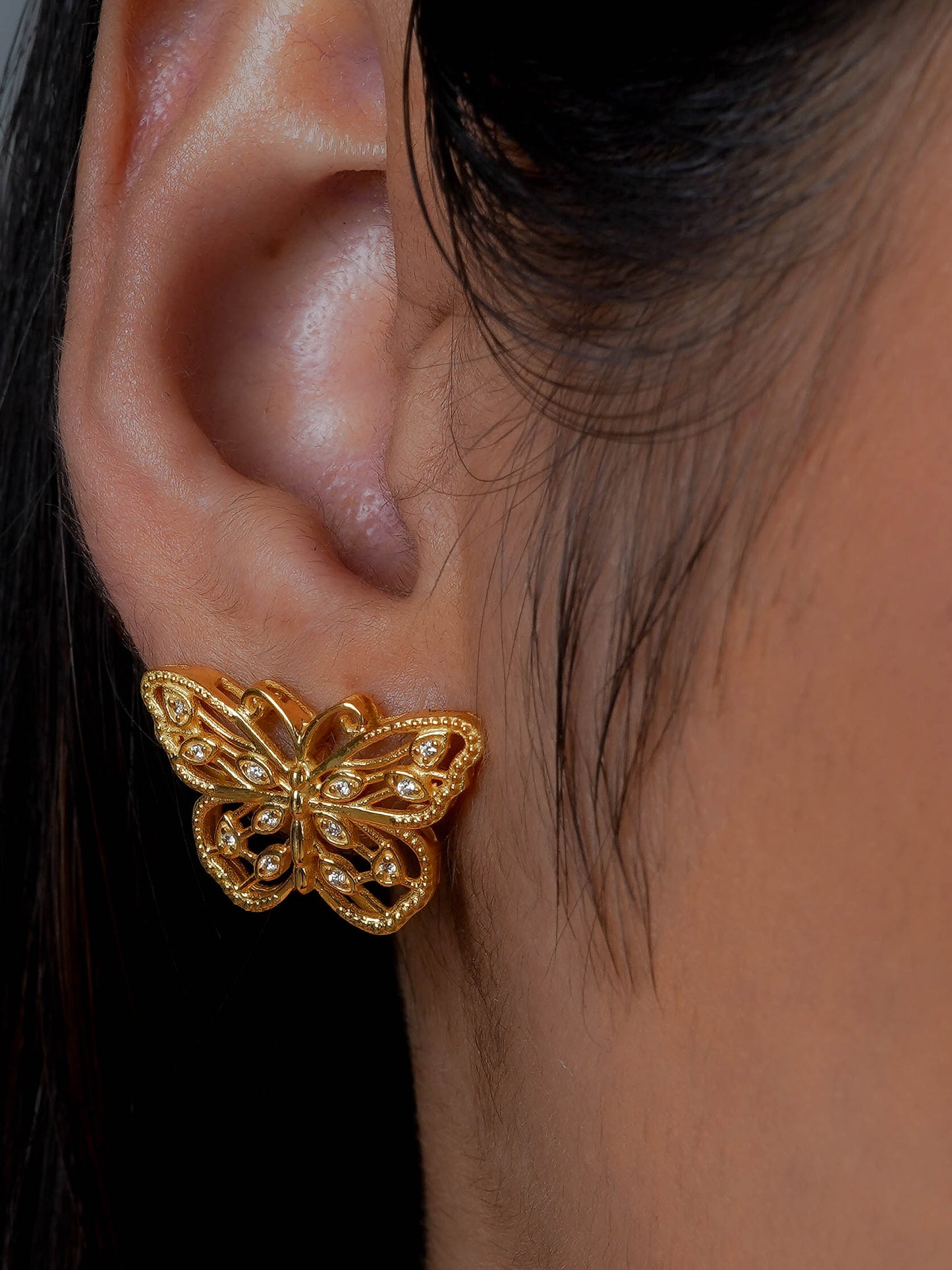 Beautiful Wings Gold Plated Butterfly Necklace Set