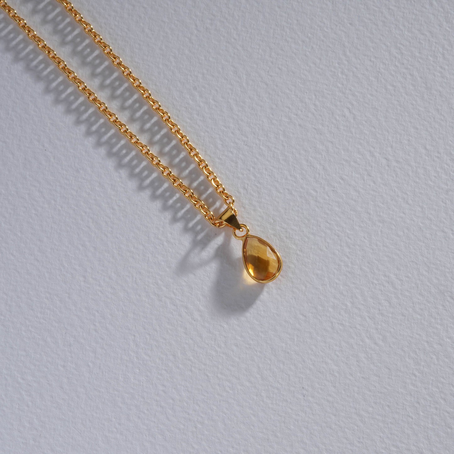 Minimal Citrine Pendant Set