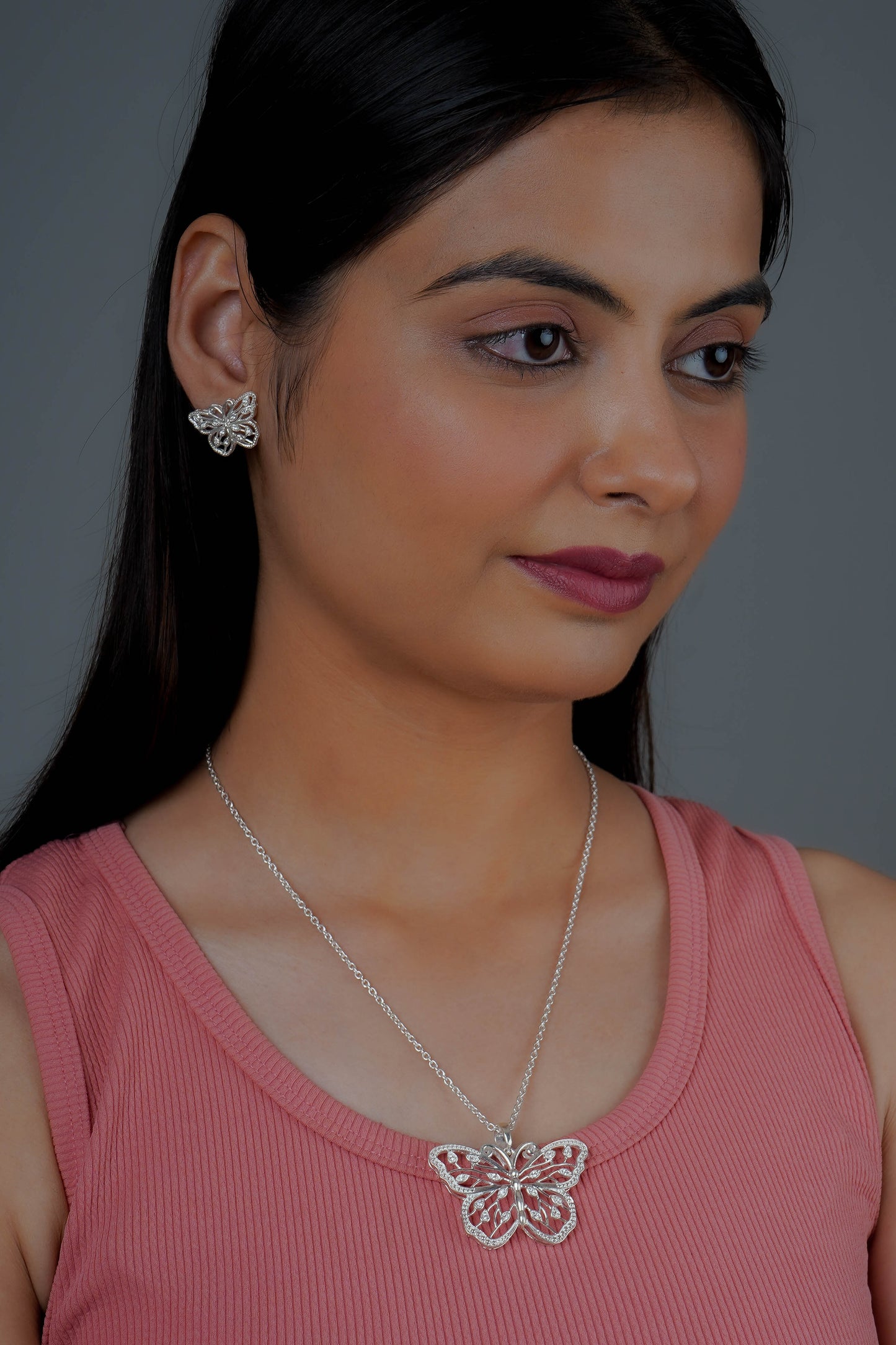 Beautiful Wings Silver Butterfly Set