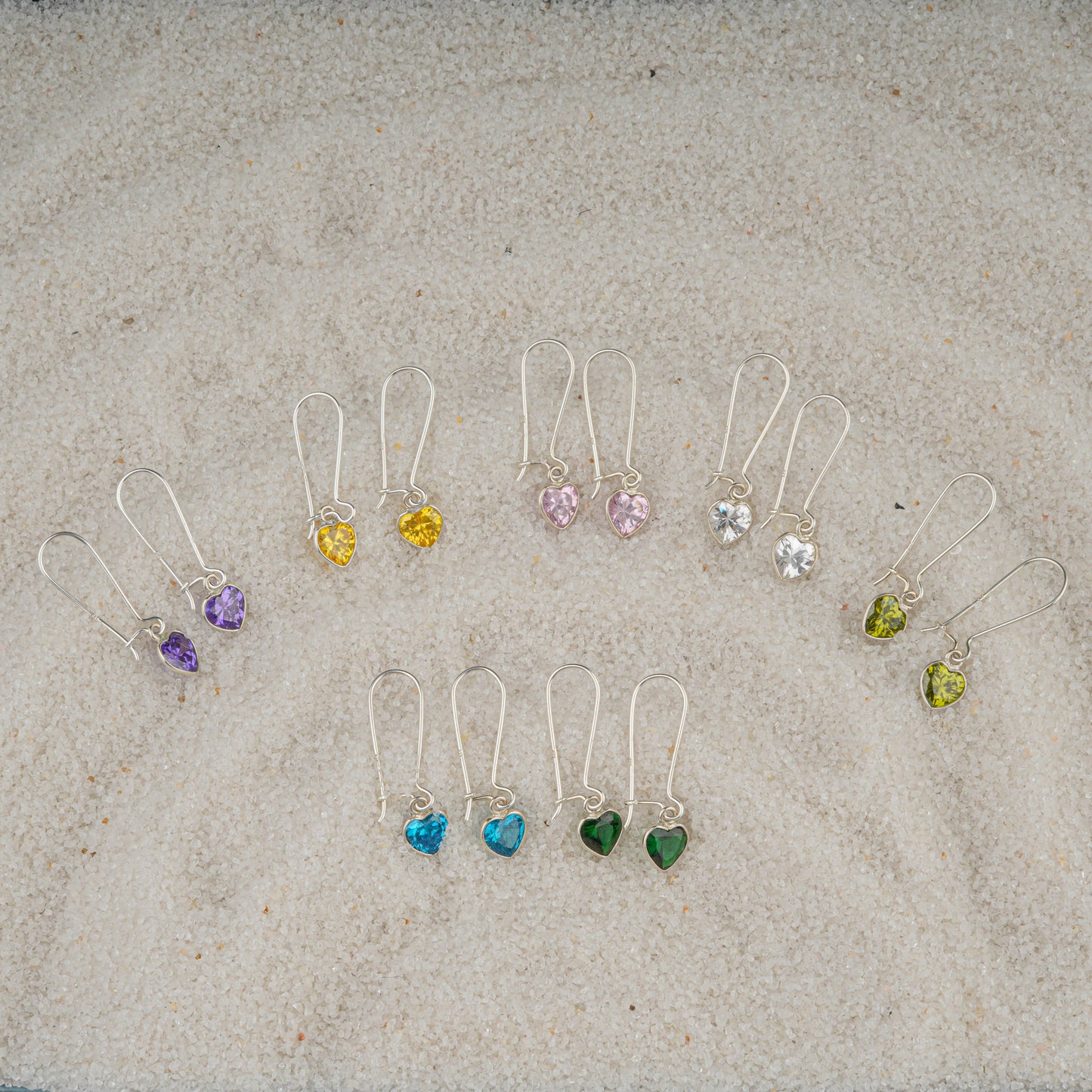 Amethyst Heart Drop Danglers