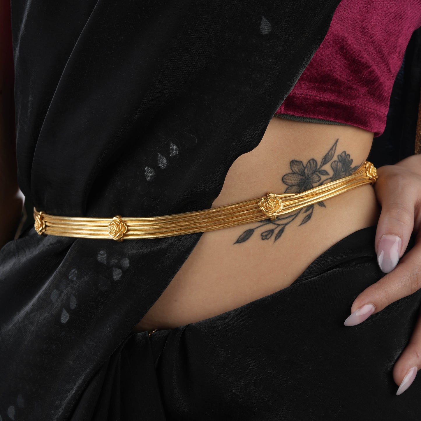 Five Layered Rose Gold Plated Silver Waistband