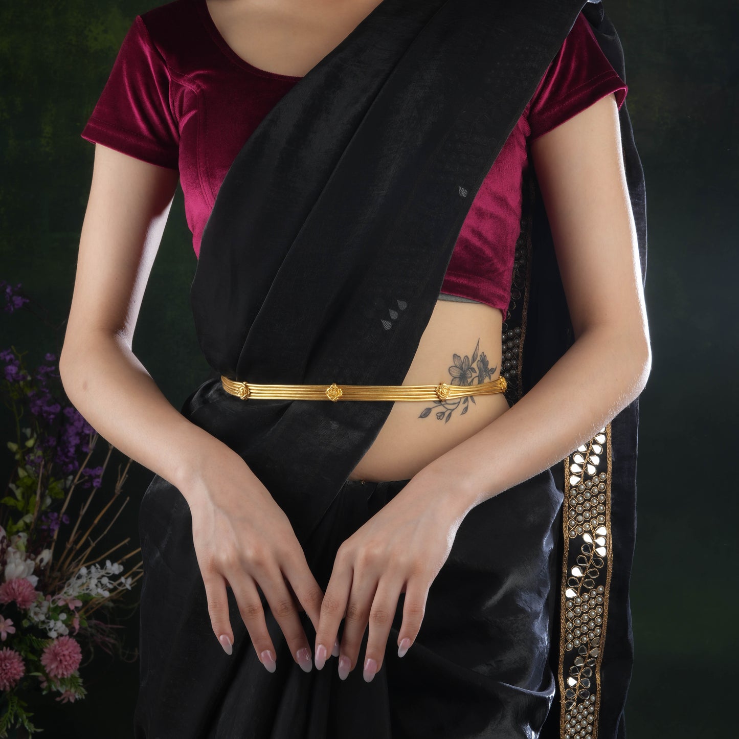 Five Layered Rose Gold Plated Silver Waistband