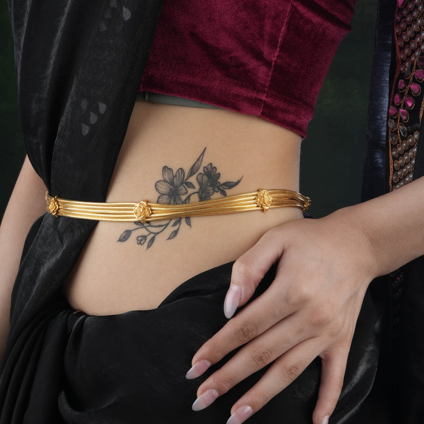 Five Layered Rose Gold Plated Silver Waistband