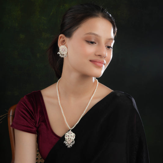 Arshia Purani Dilli Silver Necklace Set