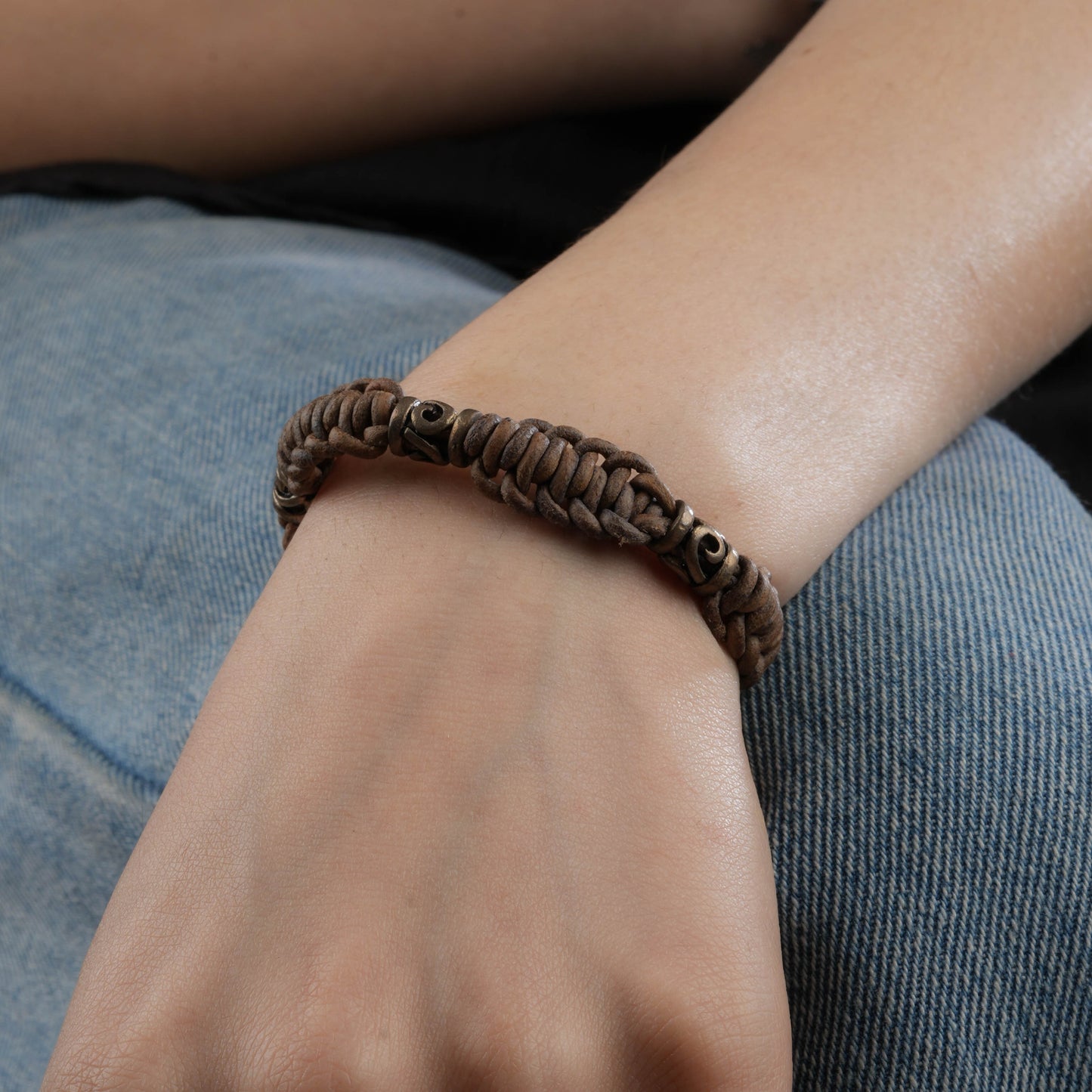 Silver and Leather Bracelet
