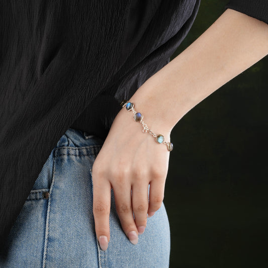 Labradorite Hexagonal Bracelet