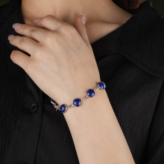 Lapis Lazuli And Silver Bracelet
