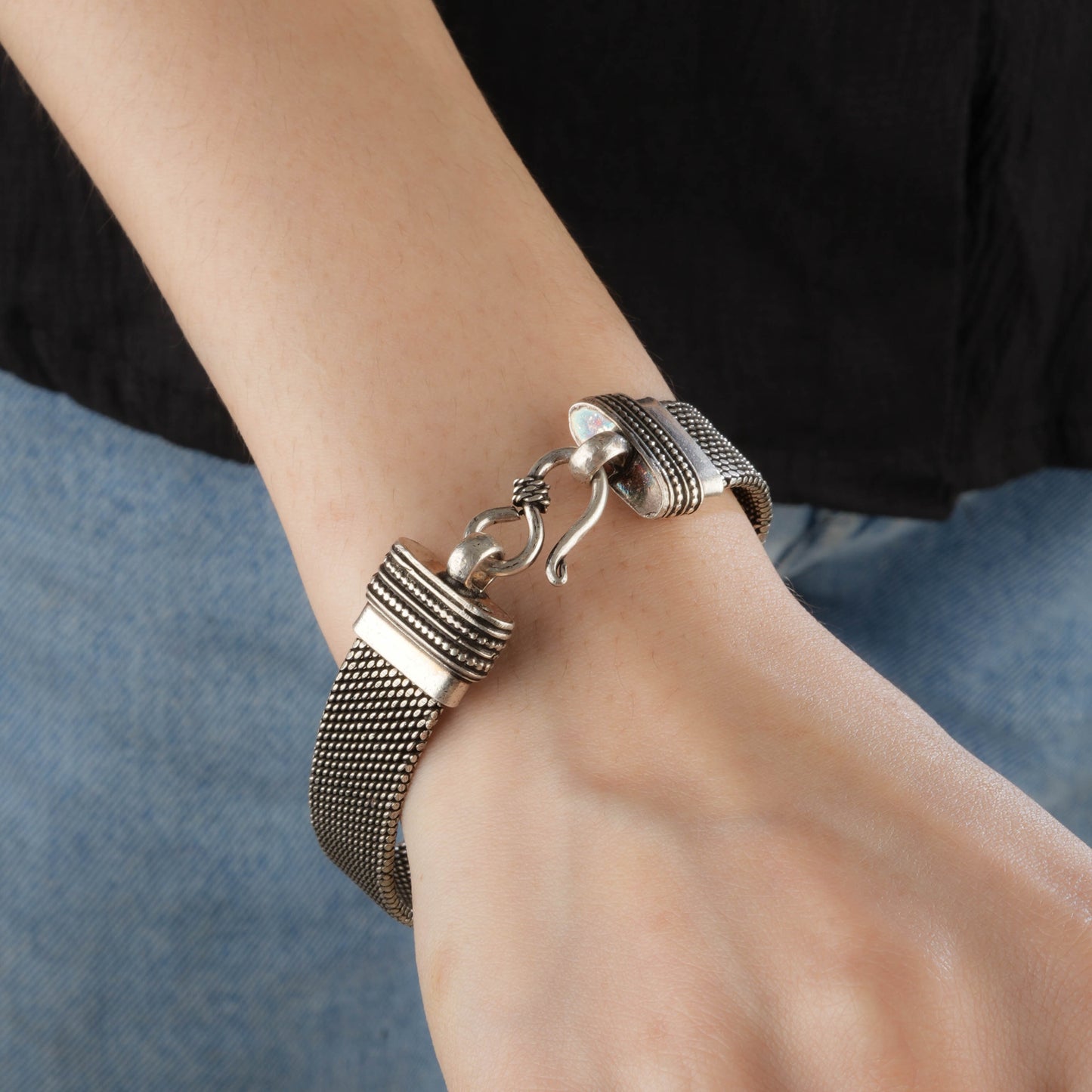 Silver Oxidised Bracelet