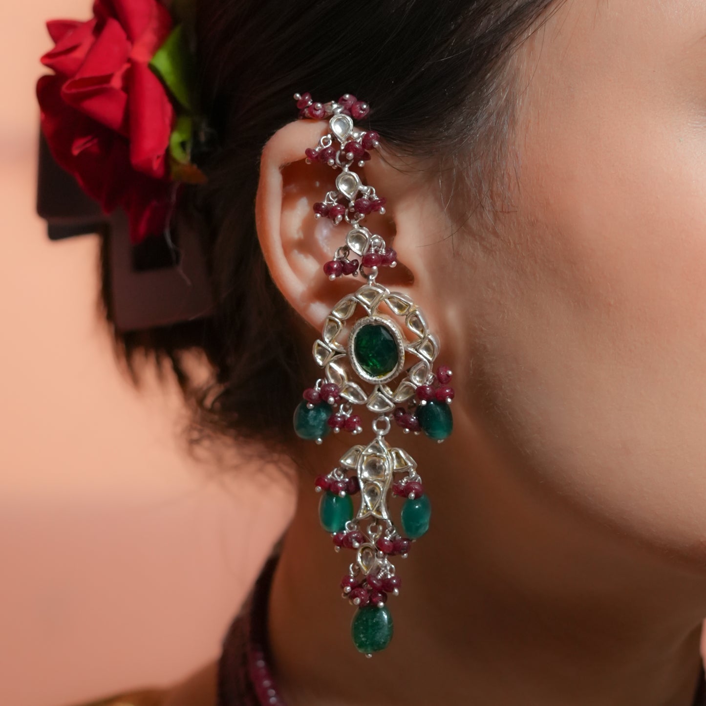 Silver Kundan Designer Choker Set