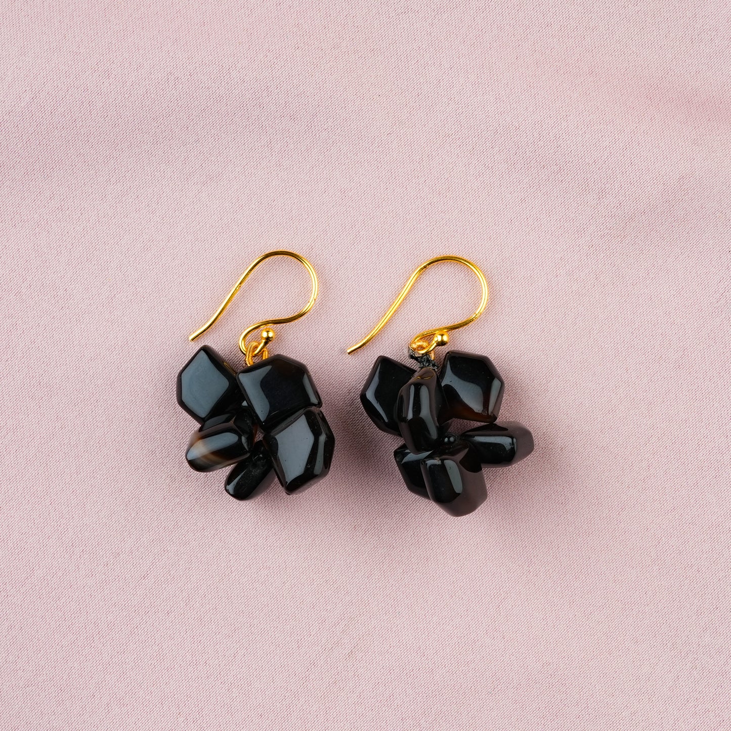 Unique Black Obsidian Cotton Thread Choker Set