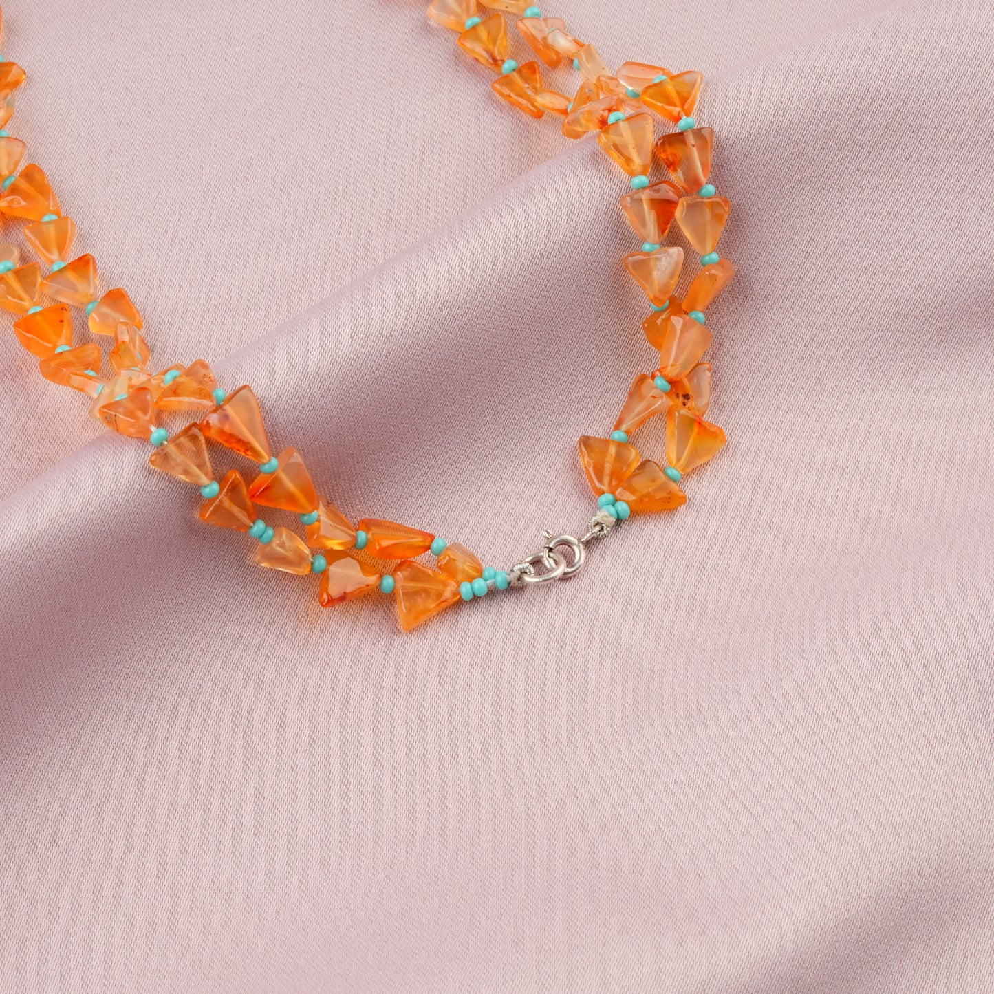 Natural Multistone And Silver Beads Necklace