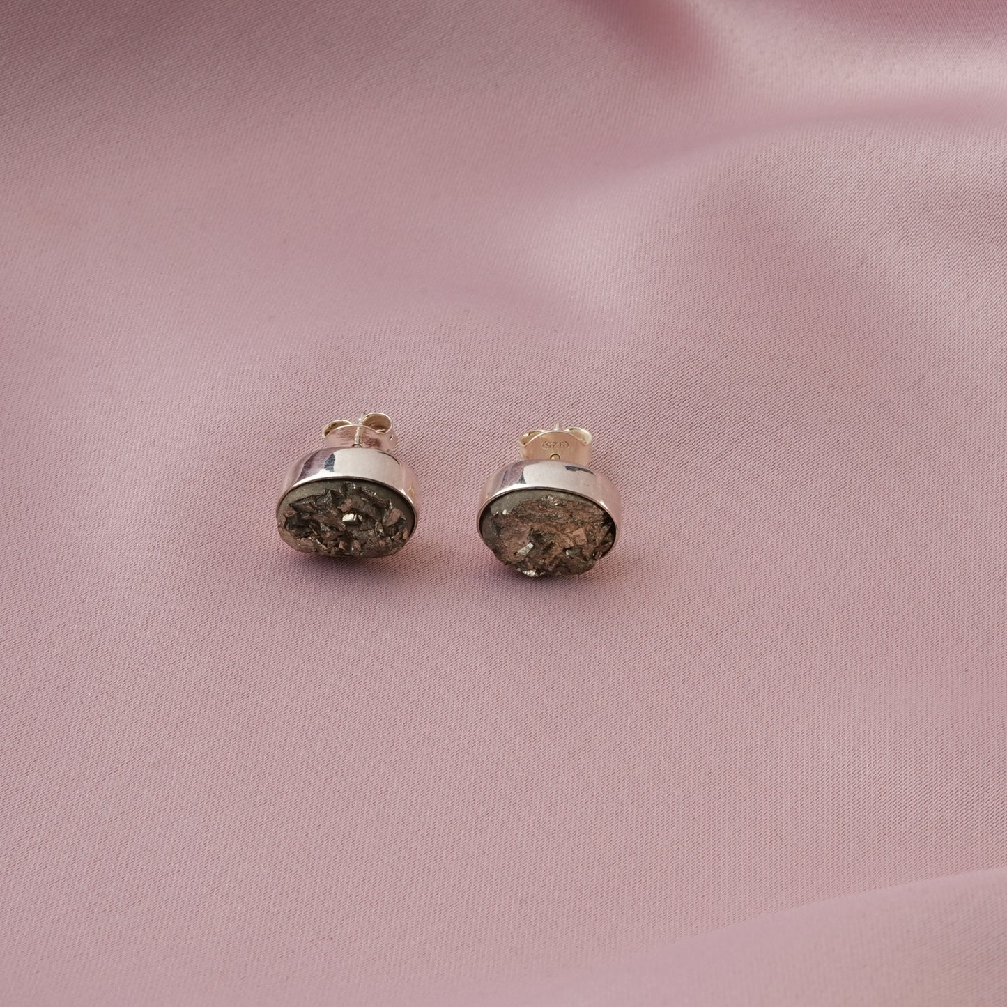 Silver Pyrite Studs