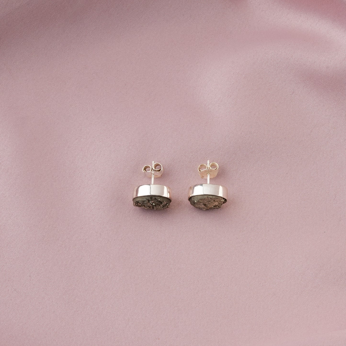 Silver Pyrite Studs