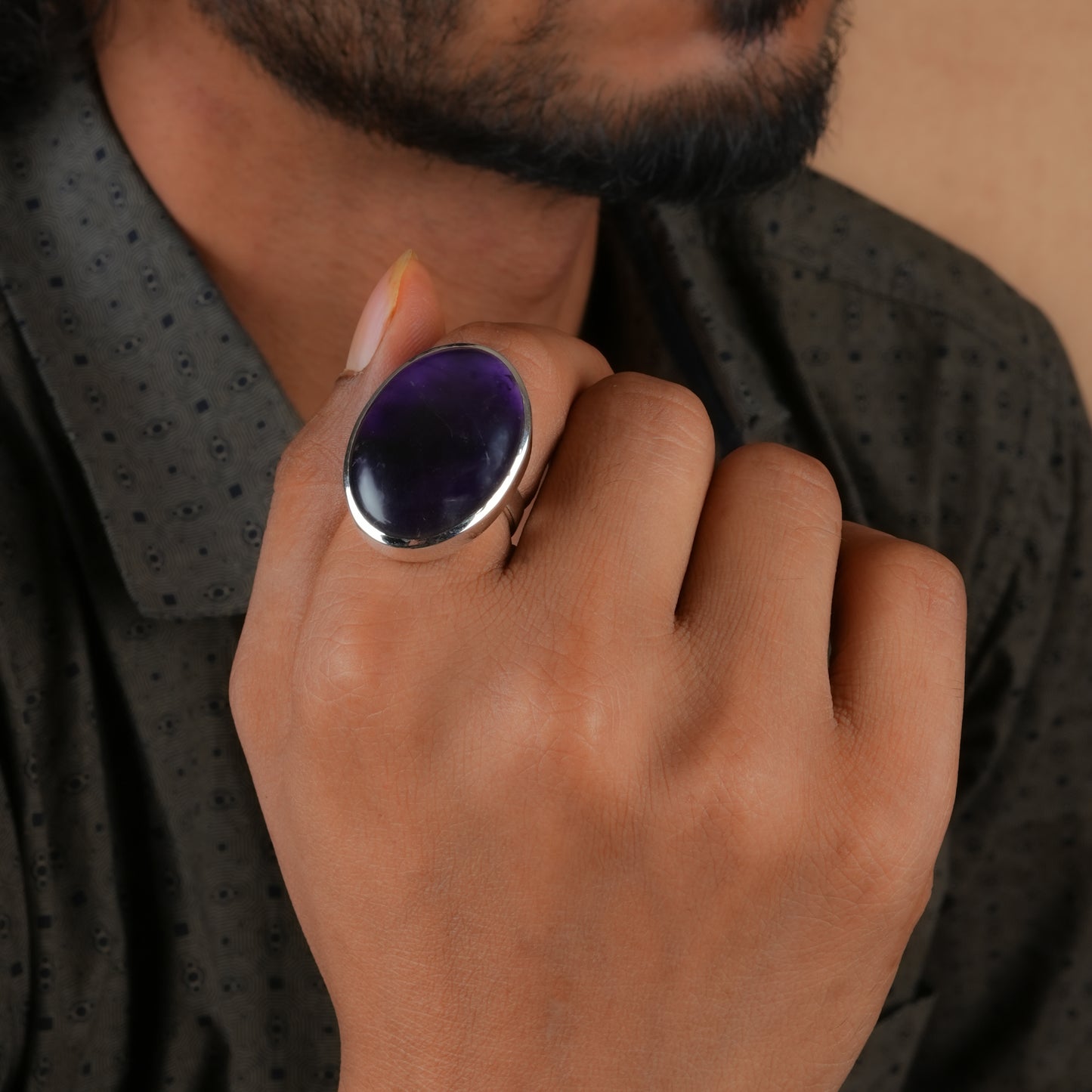 Eternal Amethyst Oval Silver Ring