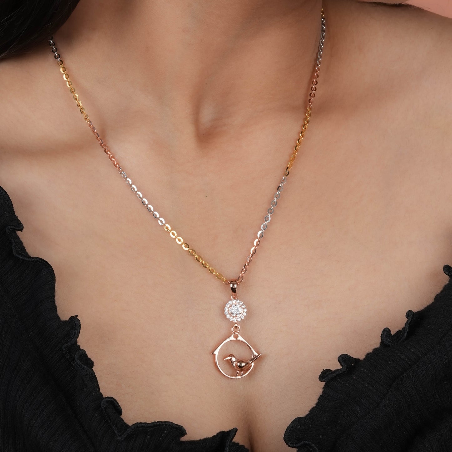 Dove Rose Gold Necklace Set