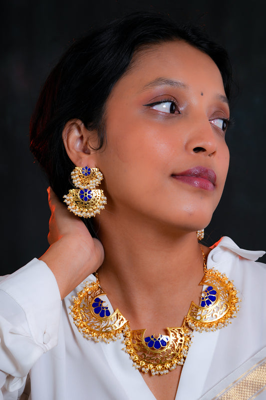 Maharani Necklace with Marigold Duet Earrings