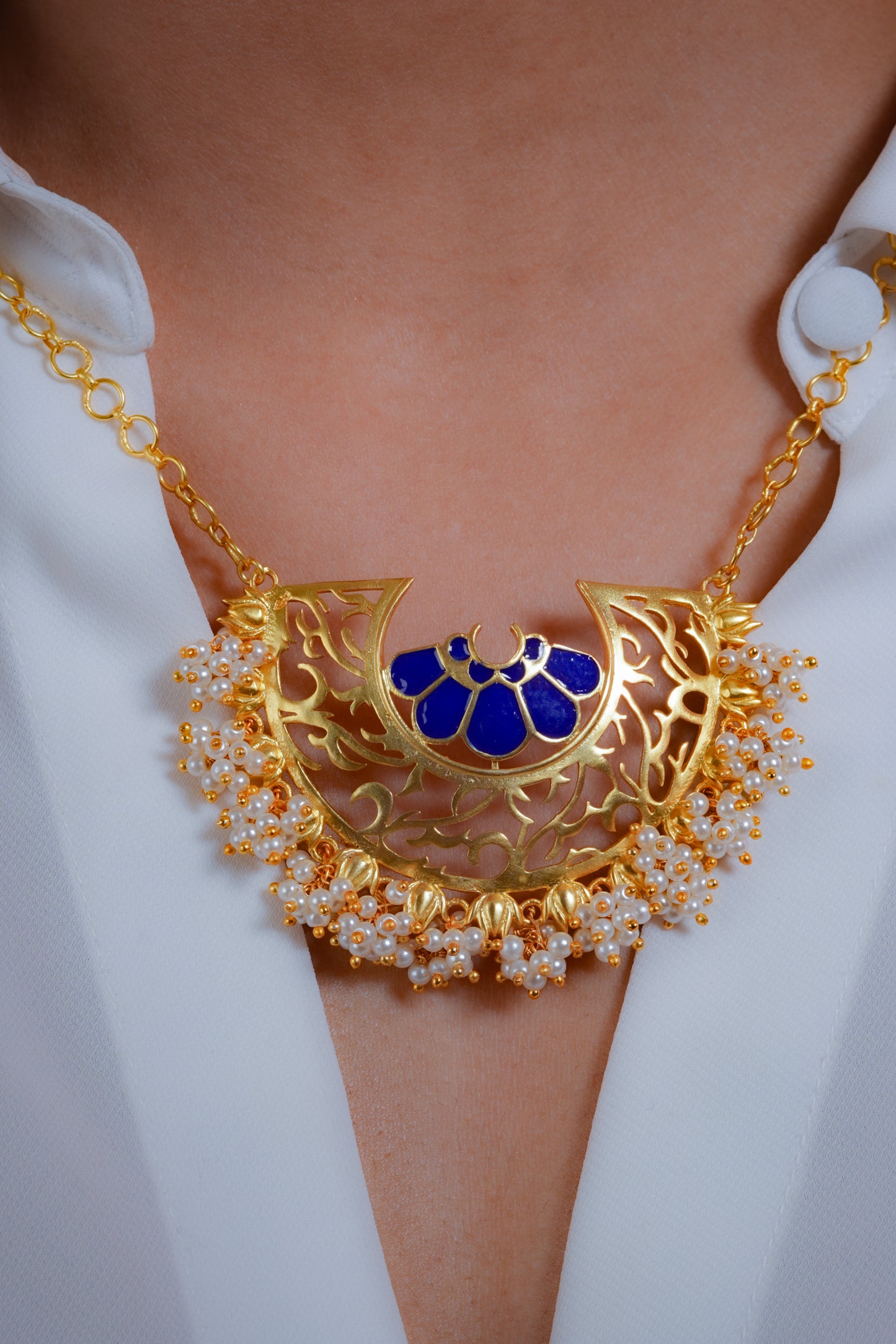 Mogra Necklace (Blue)
