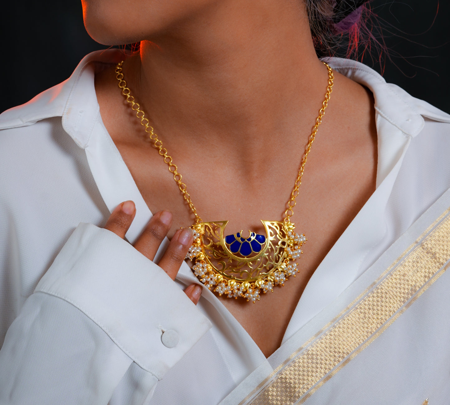 Mogra Necklace (Blue)