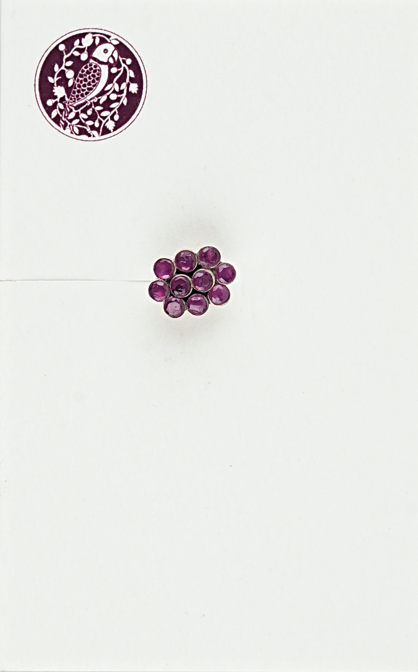 Pink Aura Silver Nose Pin