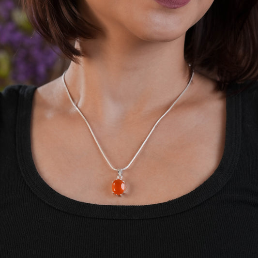 Carnelian Chakra Necklace with Chain