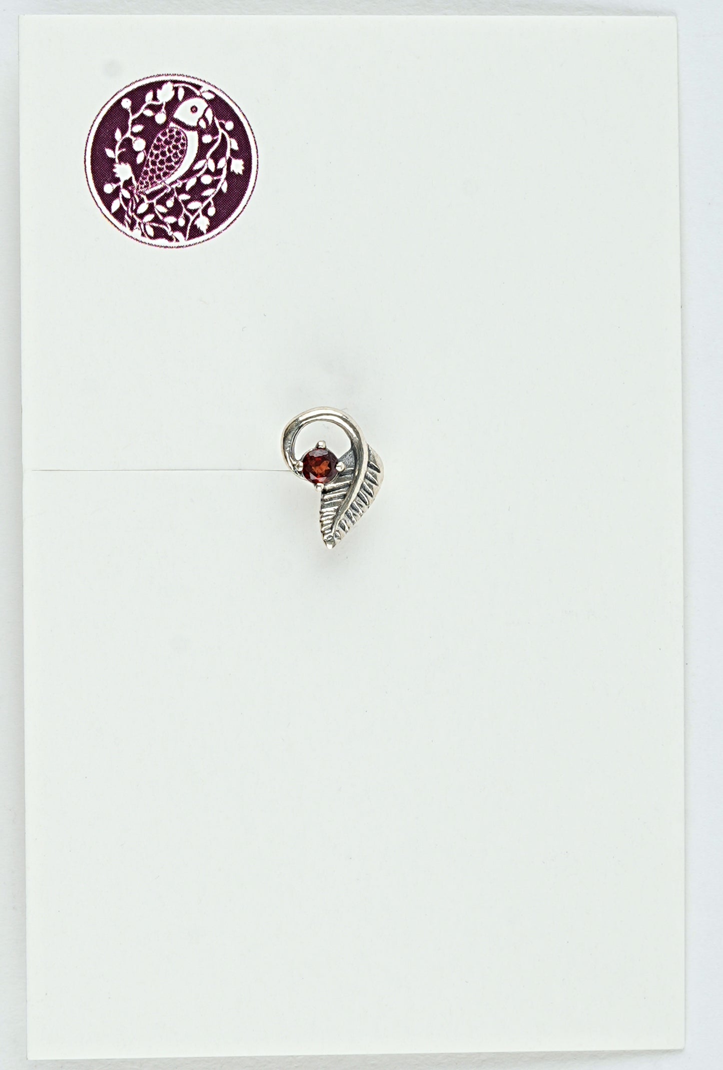 Leaf Rosebud Silver Nose Pin
