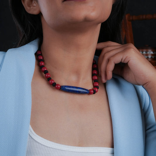 Lapis Lazuli And Coral Designer Choker