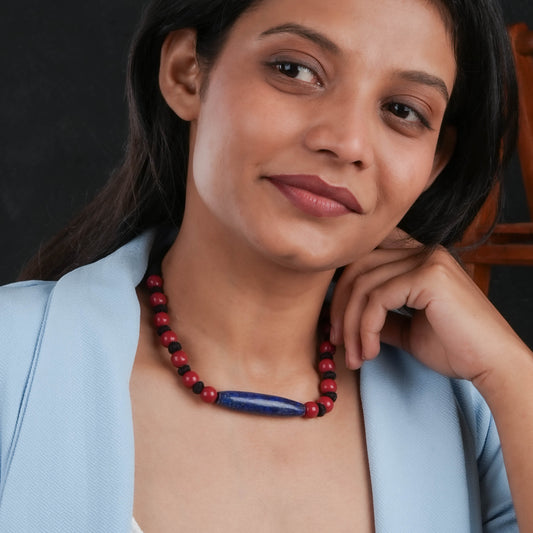 Lapis Lazuli And Coral Designer Choker