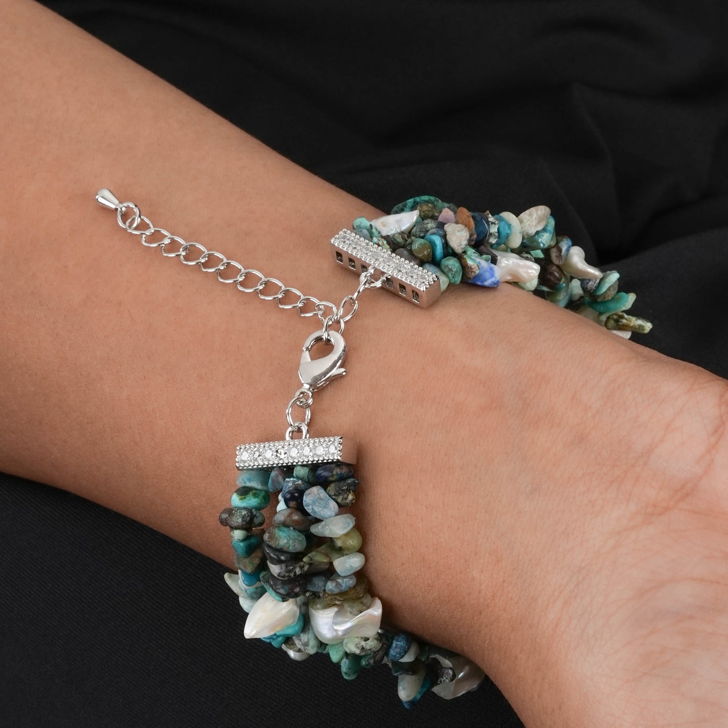 Freshwater Pearl Chrysocolla Bracelet