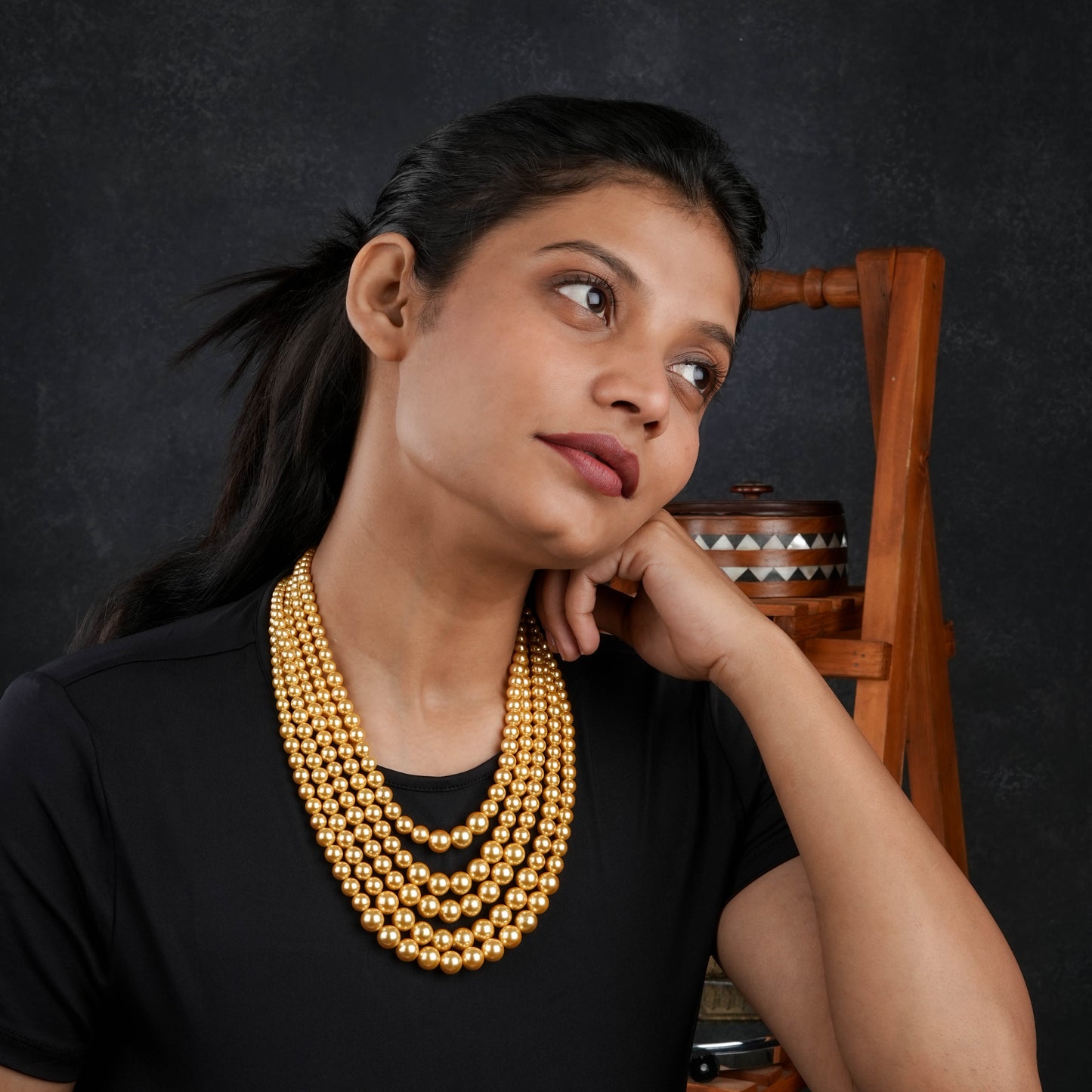 Golden Vibes Pearl Cocktail Necklace