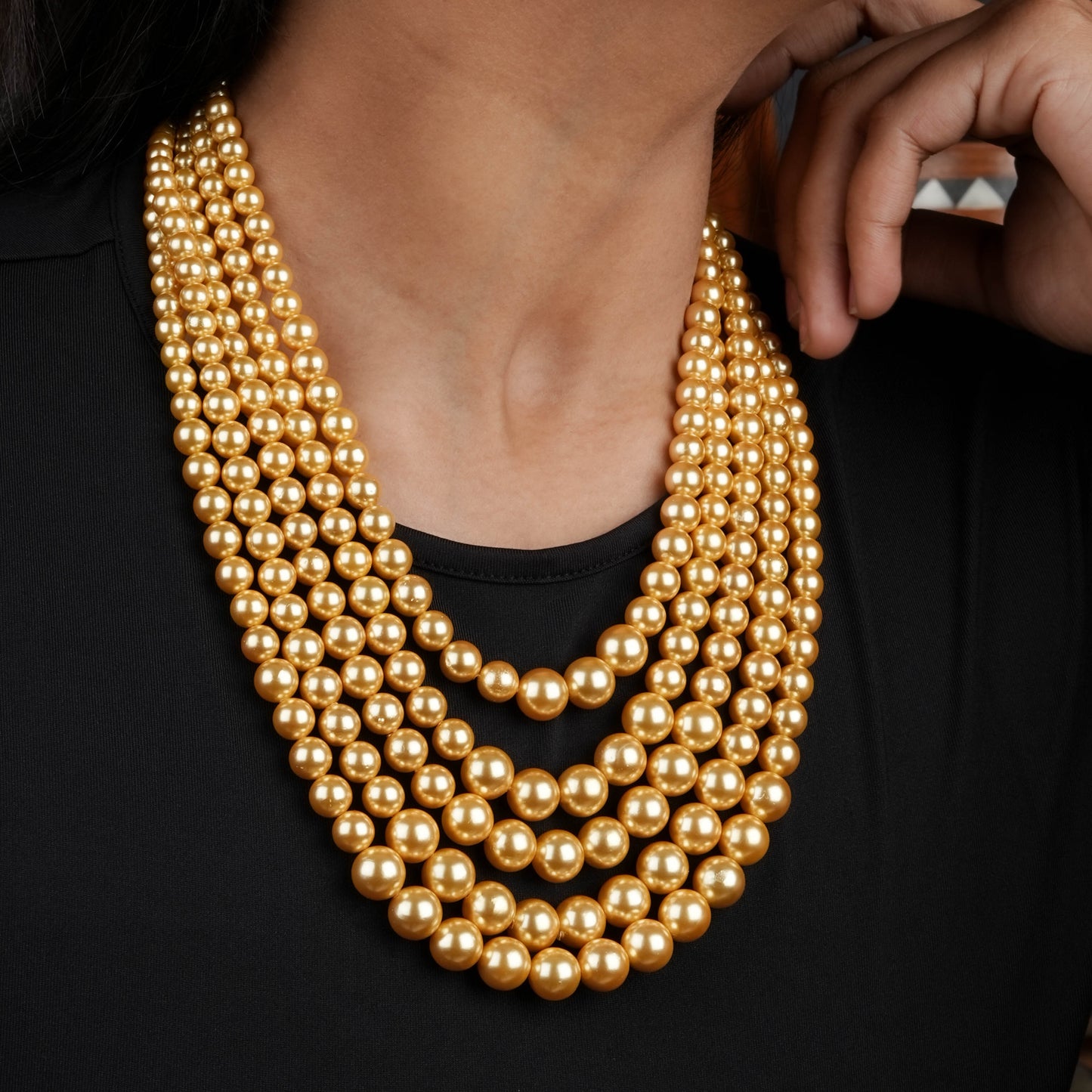 Golden Vibes Pearl Cocktail Necklace