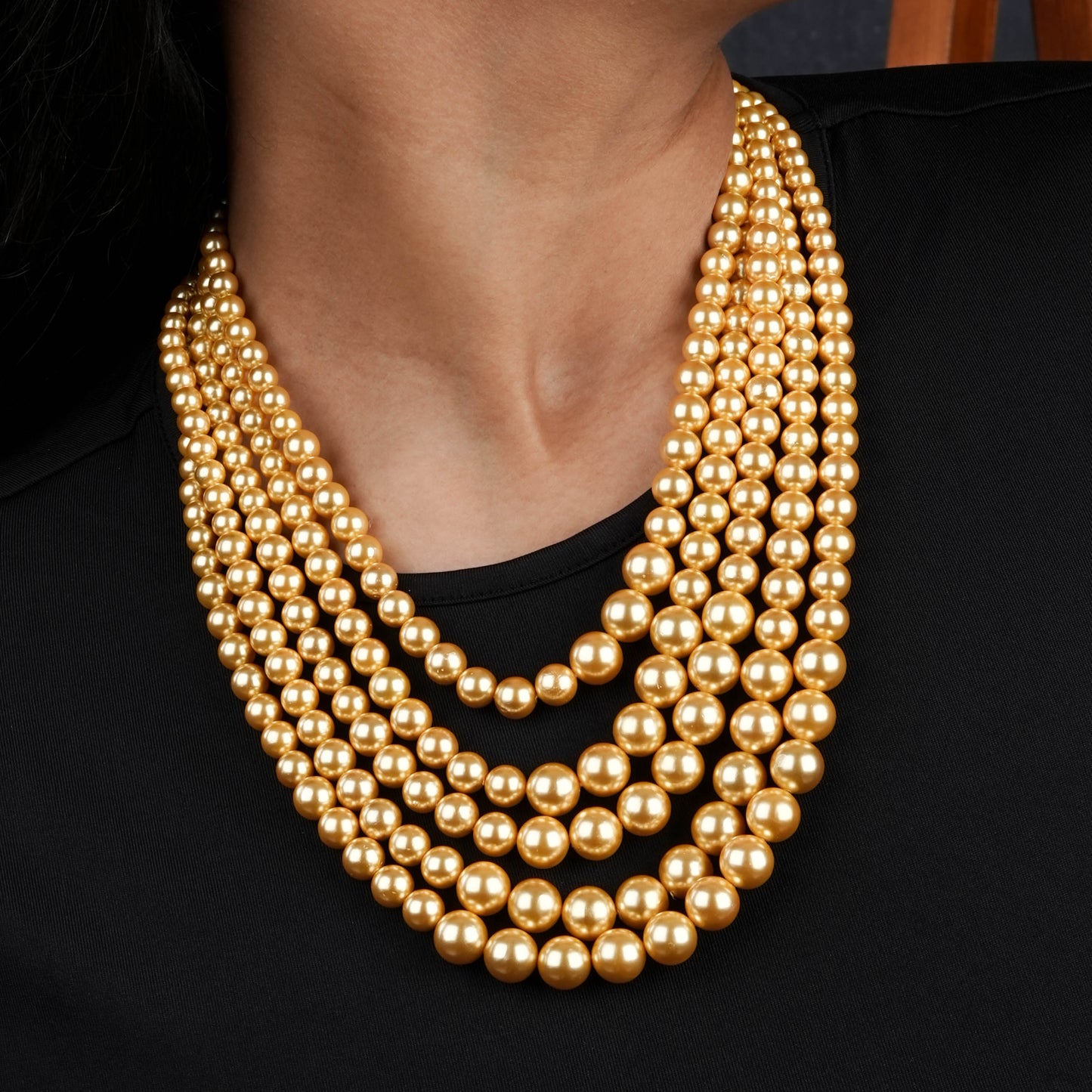 Golden Vibes Pearl Cocktail Necklace