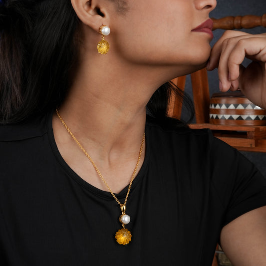 Bloomingdales Citrine Pendant Set