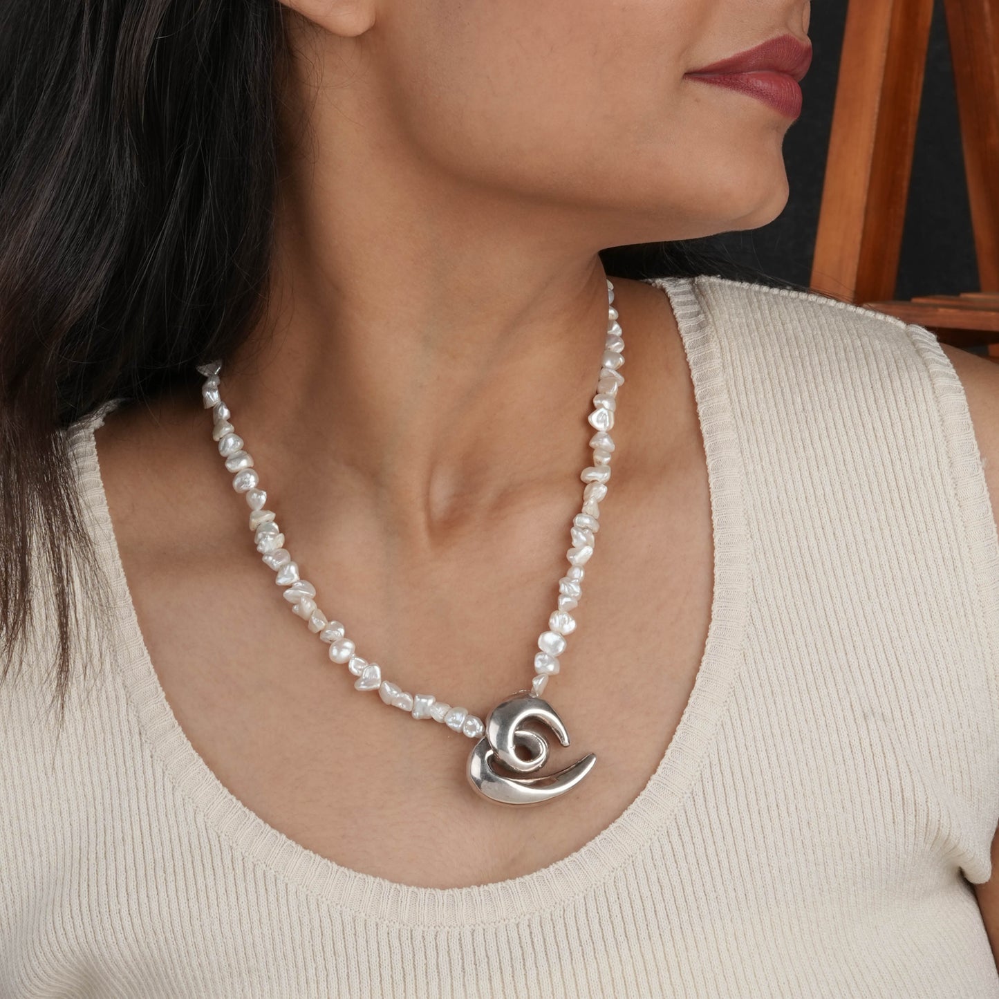 Silver Spiral Necklace