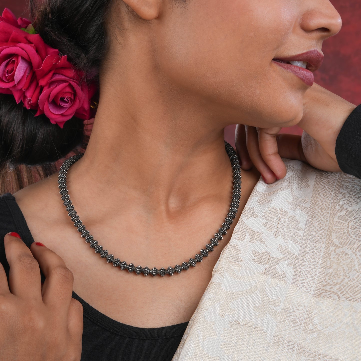 Silver Beads Traditional Necklace