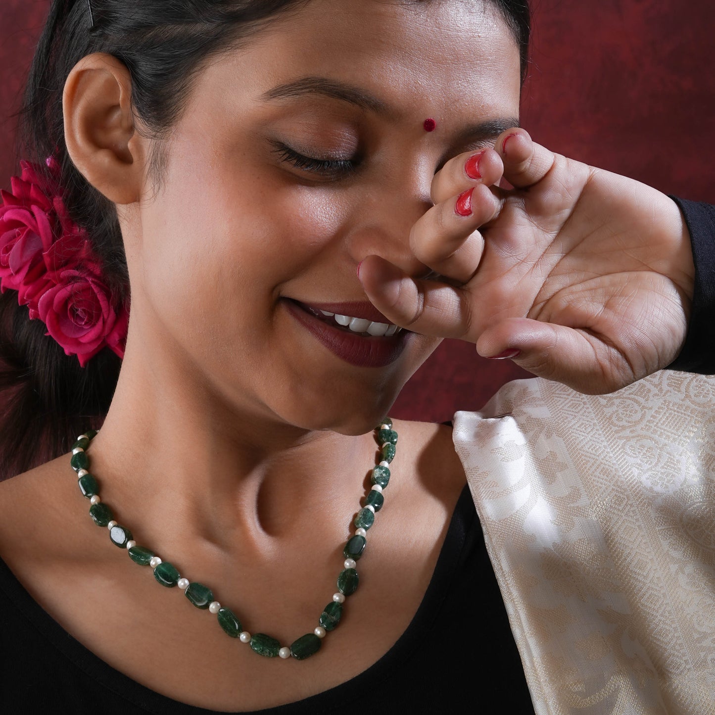 Green Aventurine Pearls Necklace