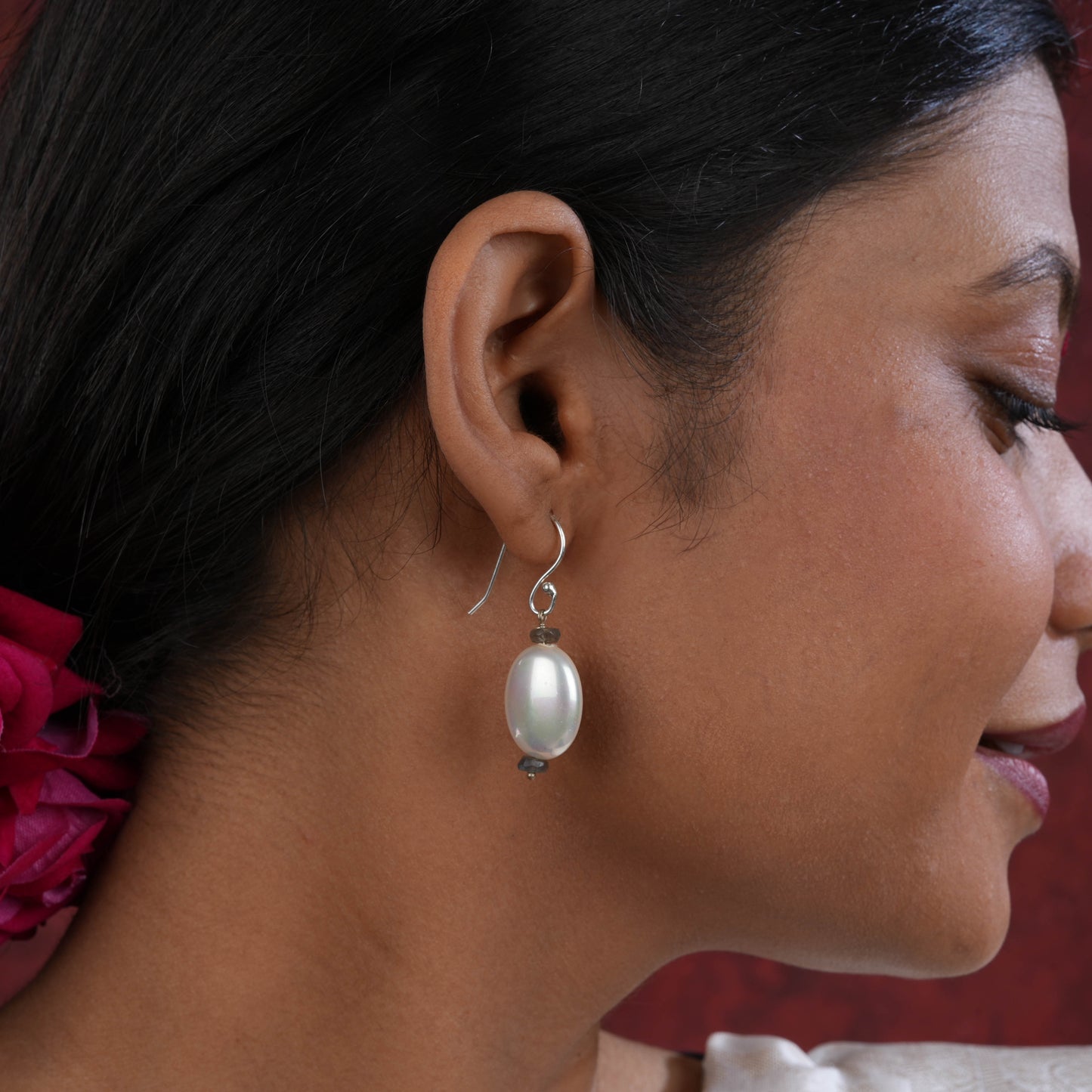 Pearl Labradorite Earrings