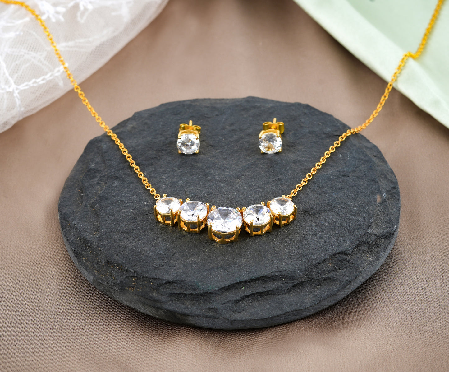 Unique CZ Stones Necklace