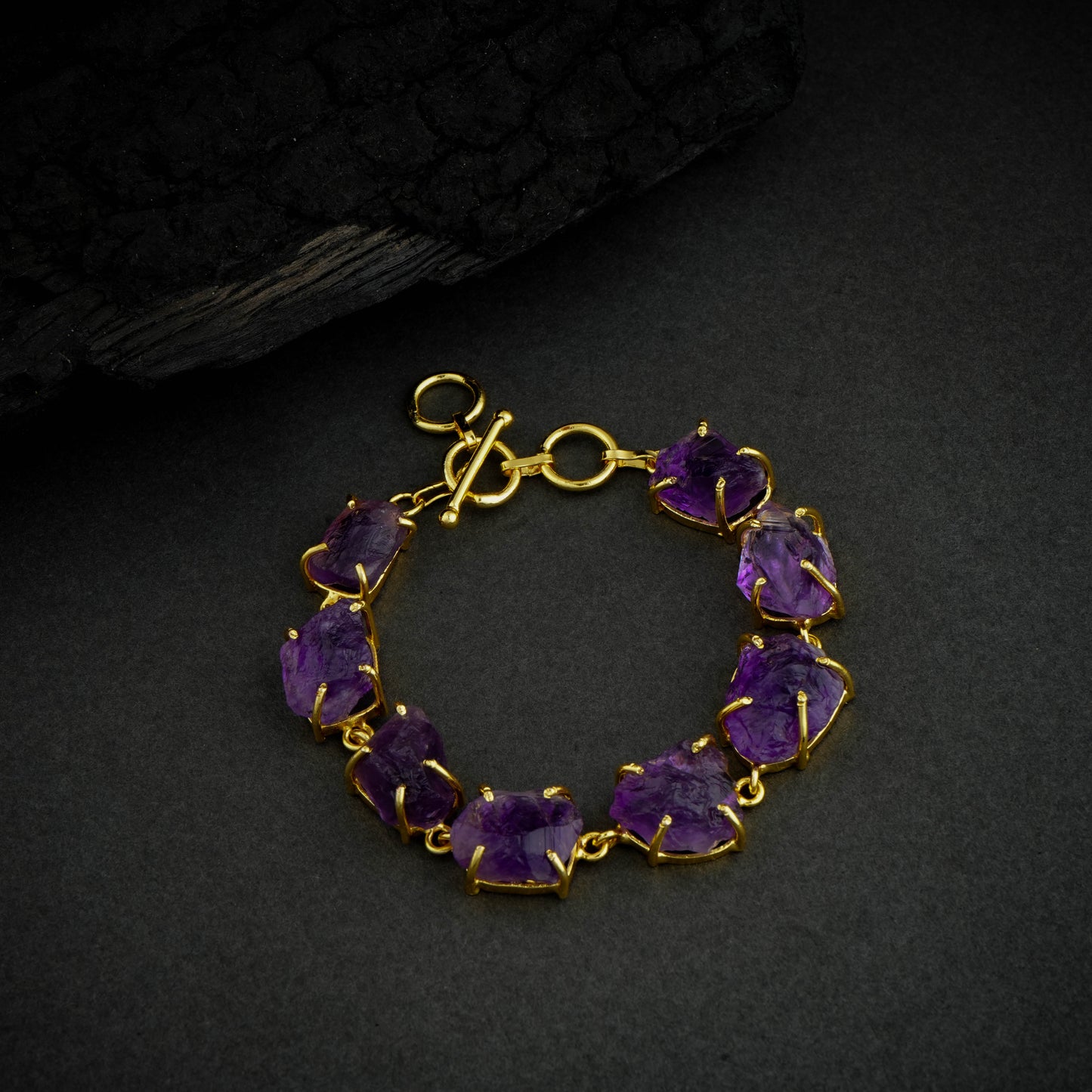 Uncut Amethyst Bracelet
