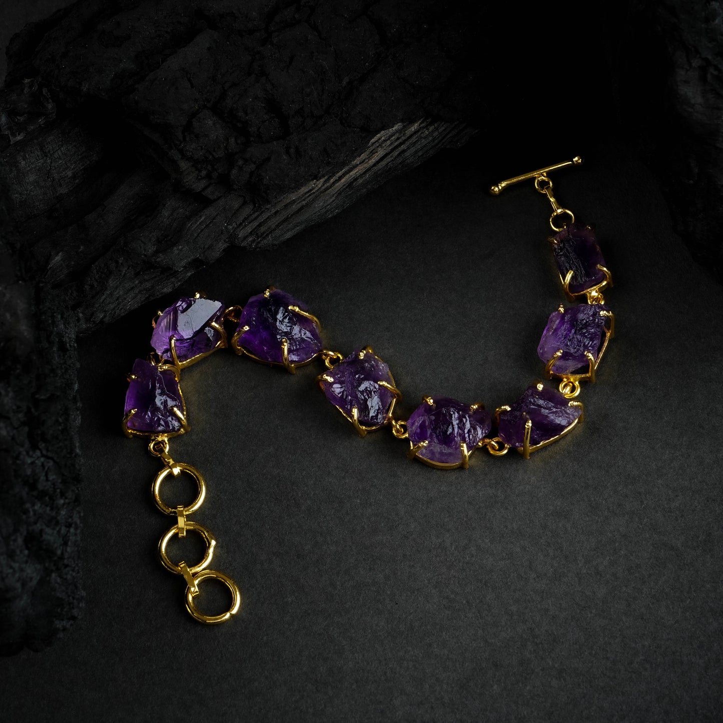 Uncut Amethyst Bracelet
