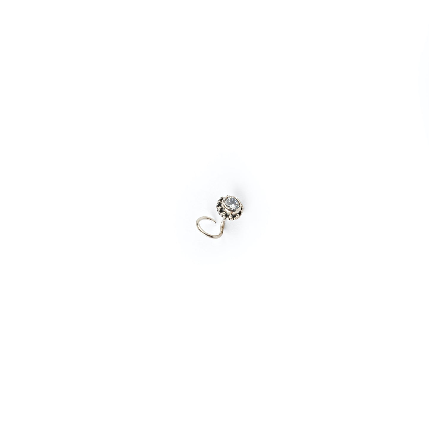 Crystal Essence Silver Nose Pin
