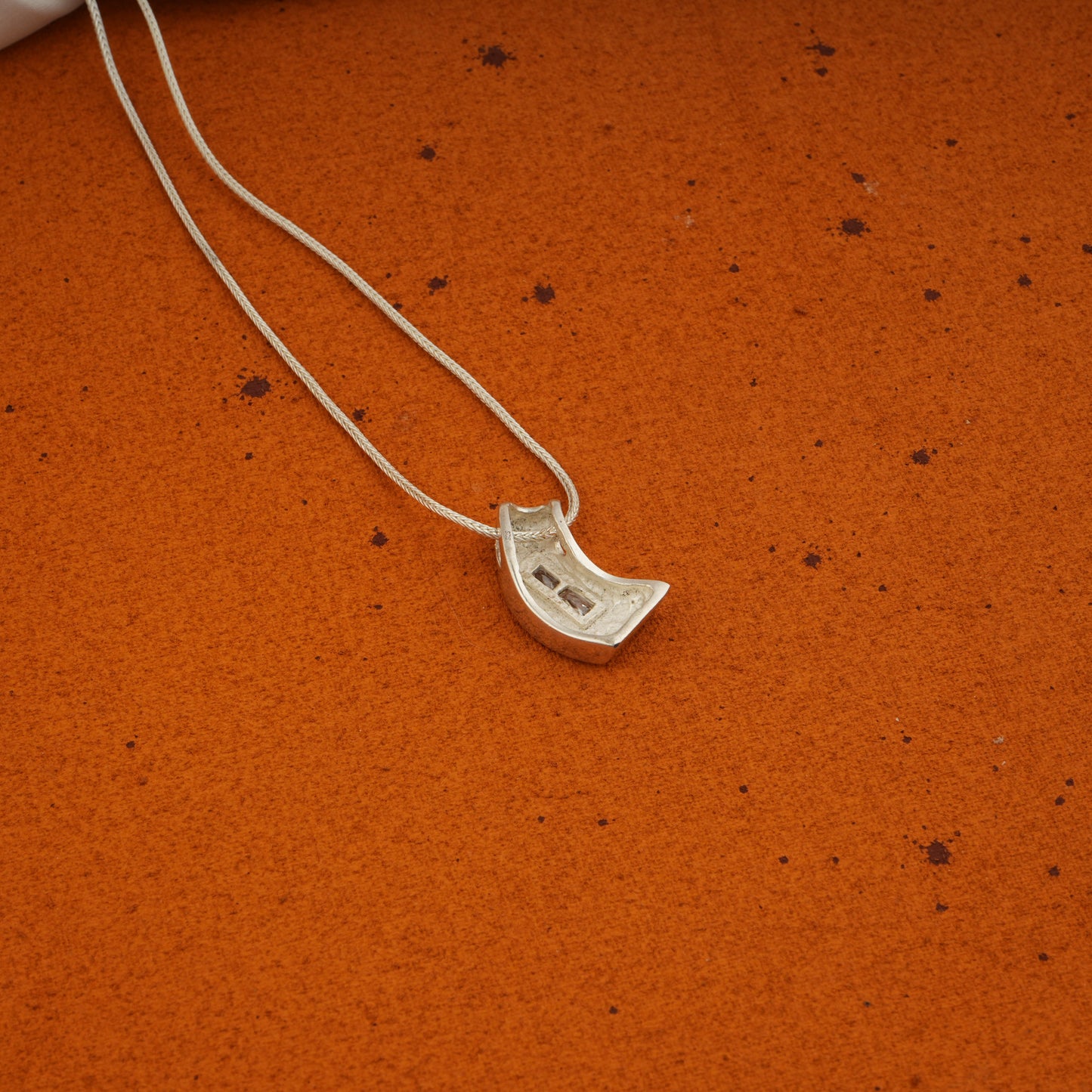 Z Wave Silver Zircon Pendant